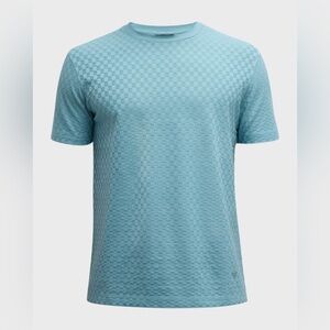 Emporio Armani Men’s Textured Jersey Crewneck T-Shirt Blue Large